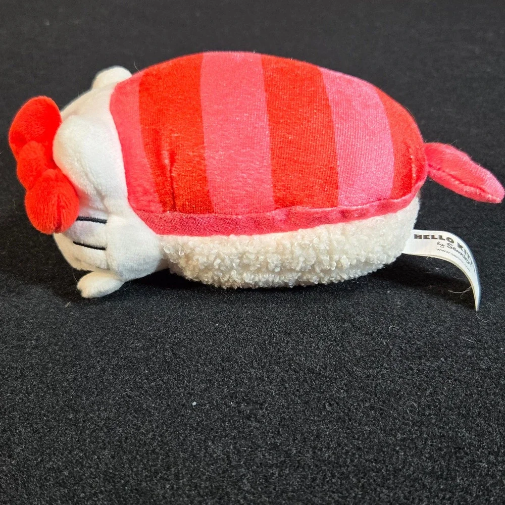Sanrio Hello Kitty Sushi Plush Red Pink Striped Nigiri Rice Small Stuffed Toy